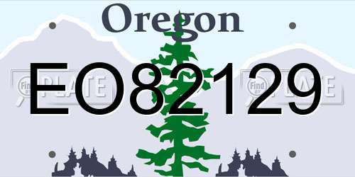 EO82129 Oregon License Plate