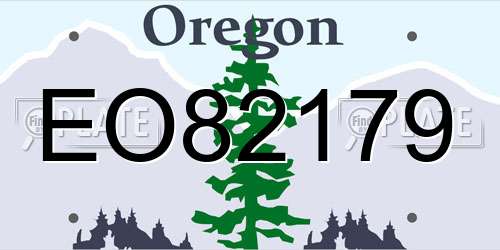 EO82179 Oregon License Plate