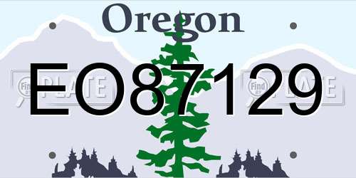 EO87129 Oregon License Plate
