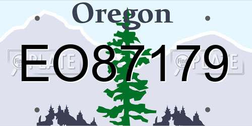 EO87179 Oregon License Plate