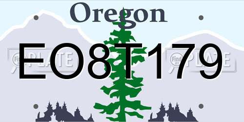EO8T179 Oregon License Plate