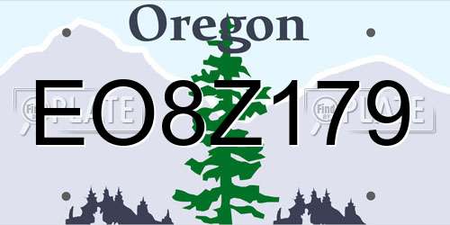 EO8Z179 Oregon License Plate