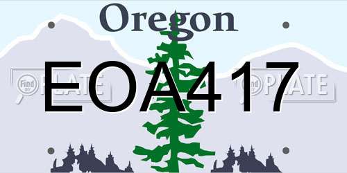 EOA417 Oregon License Plate