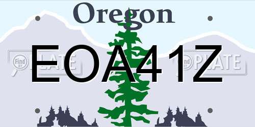 EOA41Z Oregon License Plate