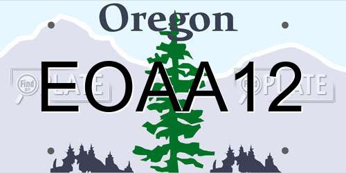 EOAA12 Oregon License Plate