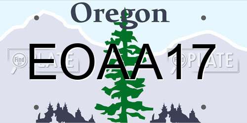 EOAA17 Oregon License Plate