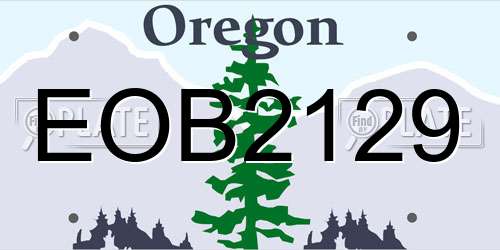 EOB2129 Oregon License Plate