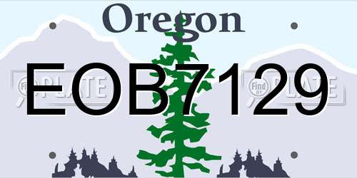 EOB7129 Oregon License Plate