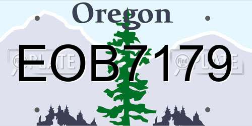 EOB7179 Oregon License Plate