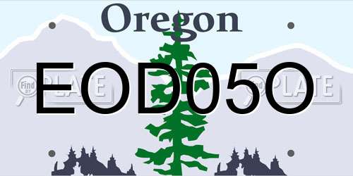 EOD05O Oregon License Plate