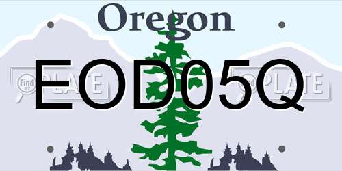 EOD05Q Oregon License Plate