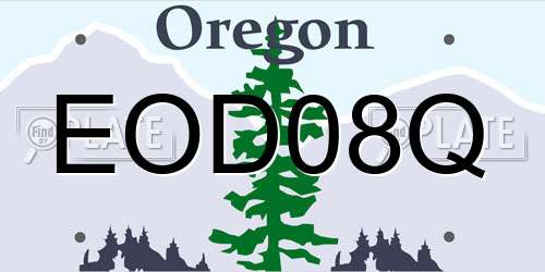 EOD08Q Oregon License Plate
