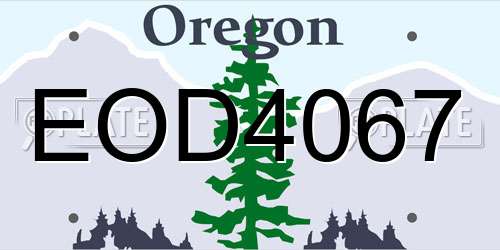 EOD4067 Oregon License Plate