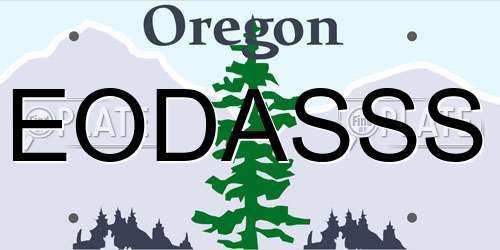 EODASSS Oregon License Plate