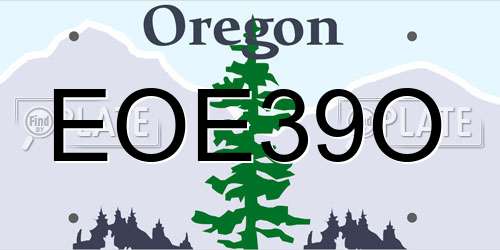 EOE39O Oregon License Plate