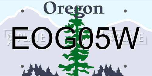 EOG05W Oregon License Plate