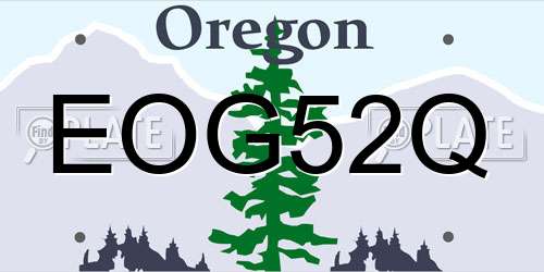 EOG52Q Oregon License Plate