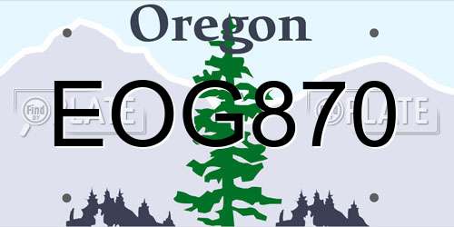 EOG870 Oregon License Plate
