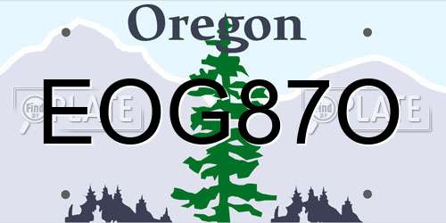 EOG87O Oregon License Plate