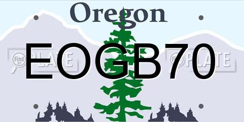 EOGB70 Oregon License Plate