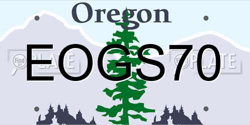 EOGS70 Oregon License Plate