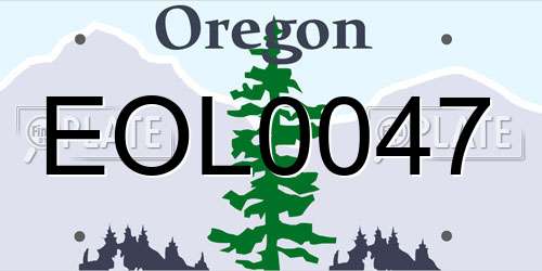 EOL0047 Oregon License Plate