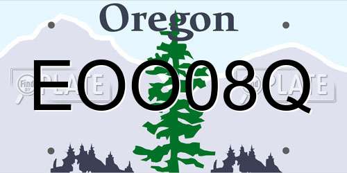 EOO08Q Oregon License Plate