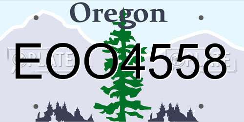 EOO4558 Oregon License Plate