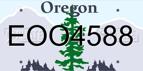 EOO4588 Oregon License Plate