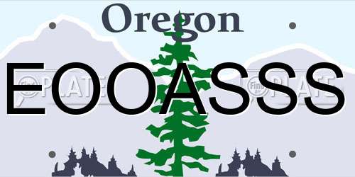 EOOASSS Oregon License Plate