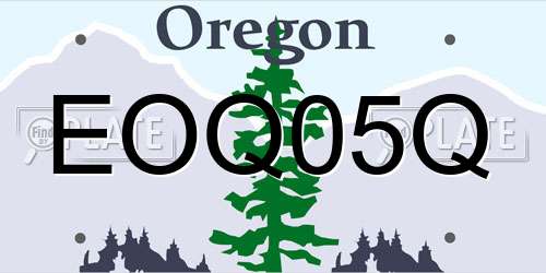 EOQ05Q Oregon License Plate