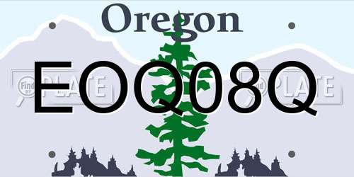 EOQ08Q Oregon License Plate