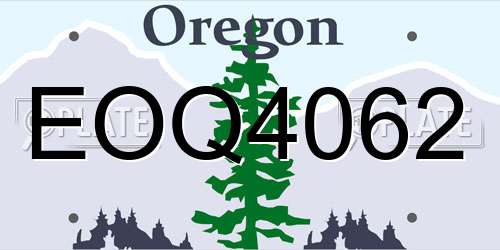 EOQ4062 Oregon License Plate