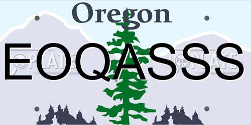 EOQASSS Oregon License Plate