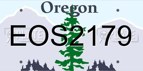 EOS2179 Oregon License Plate