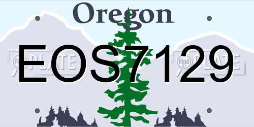 EOS7129 Oregon License Plate