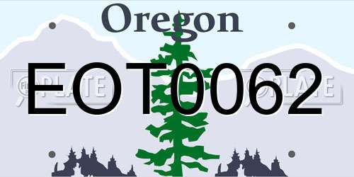 EOT0062 Oregon License Plate