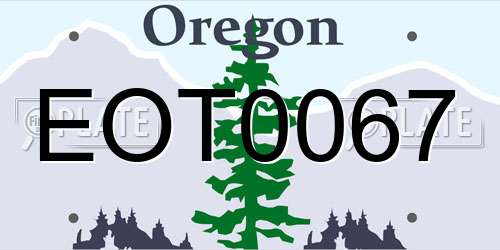 EOT0067 Oregon License Plate
