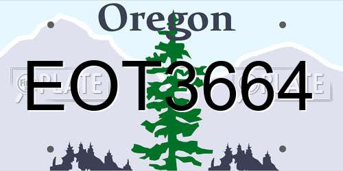 EOT3664 Oregon License Plate