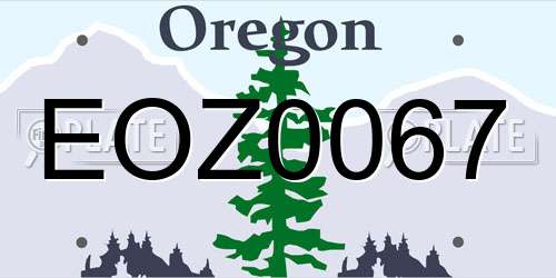 EOZ0067 Oregon License Plate