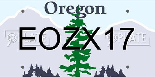 EOZX17 Oregon License Plate
