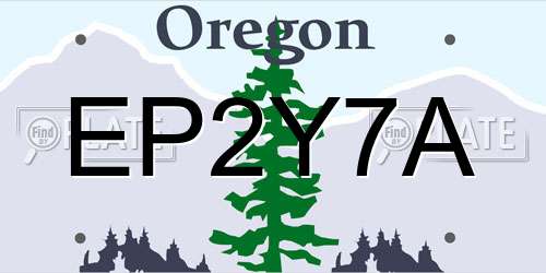 EP2Y7A Oregon License Plate