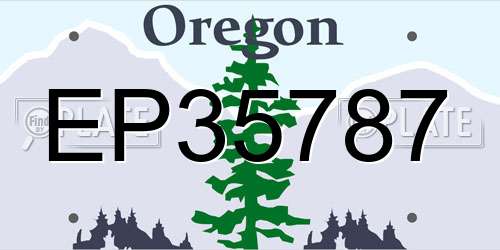 EP35787 Oregon License Plate