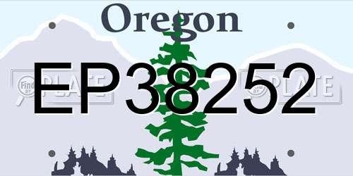 EP38252 Oregon License Plate