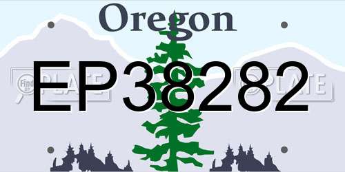 EP38282 Oregon License Plate