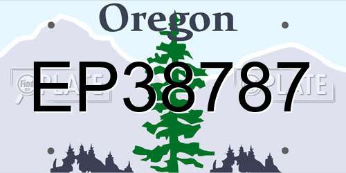 EP38787 Oregon License Plate