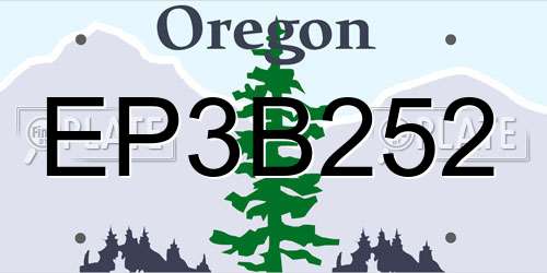 EP3B252 Oregon License Plate