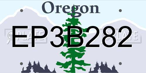 EP3B282 Oregon License Plate