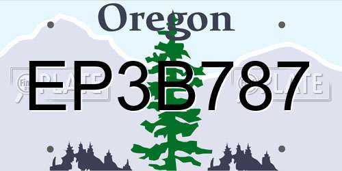 EP3B787 Oregon License Plate