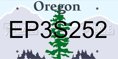 EP3S252 Oregon License Plate